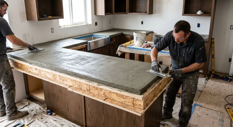 Cement Counter Installation in Napa, CA