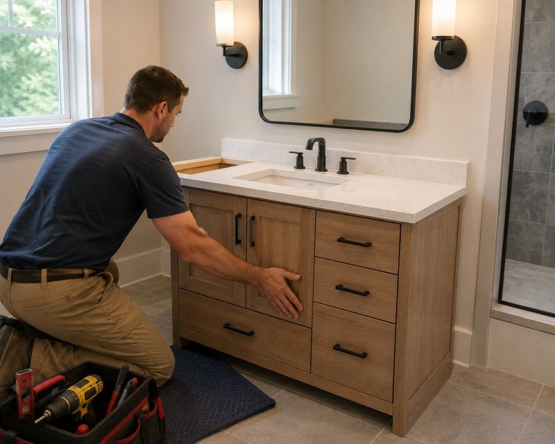 Vanity Cabinet Installation in Bloomington, IN