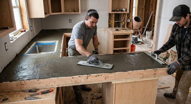 Cement Counter Installation in Santa Rosa, CA