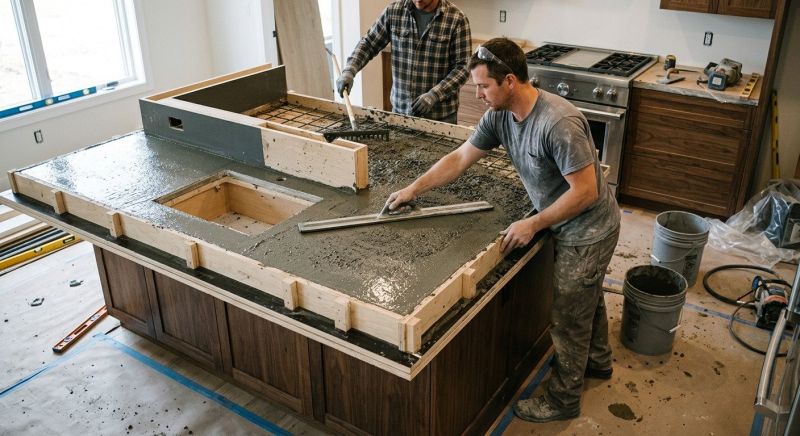 Concrete Countertop Pouring in Napa, CA