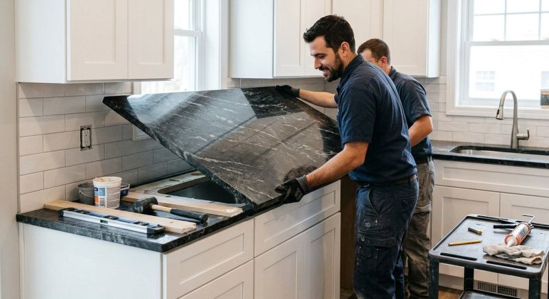 Granite Slab Installation in Sonoma County, CA