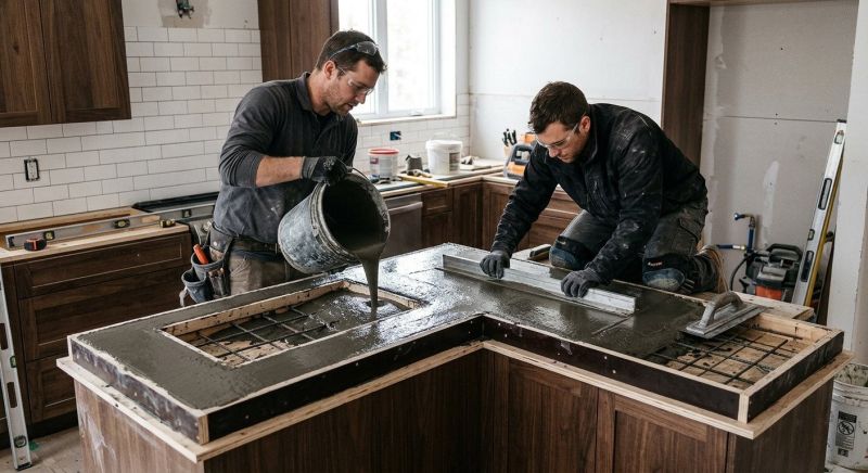 Poured Countertop Installation in Sonoma County, CA