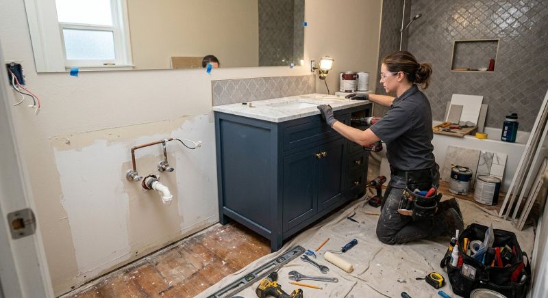 Vanity Cabinet Installation in Dayton, OH